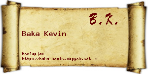 Baka Kevin névjegykártya